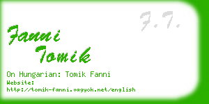 fanni tomik business card